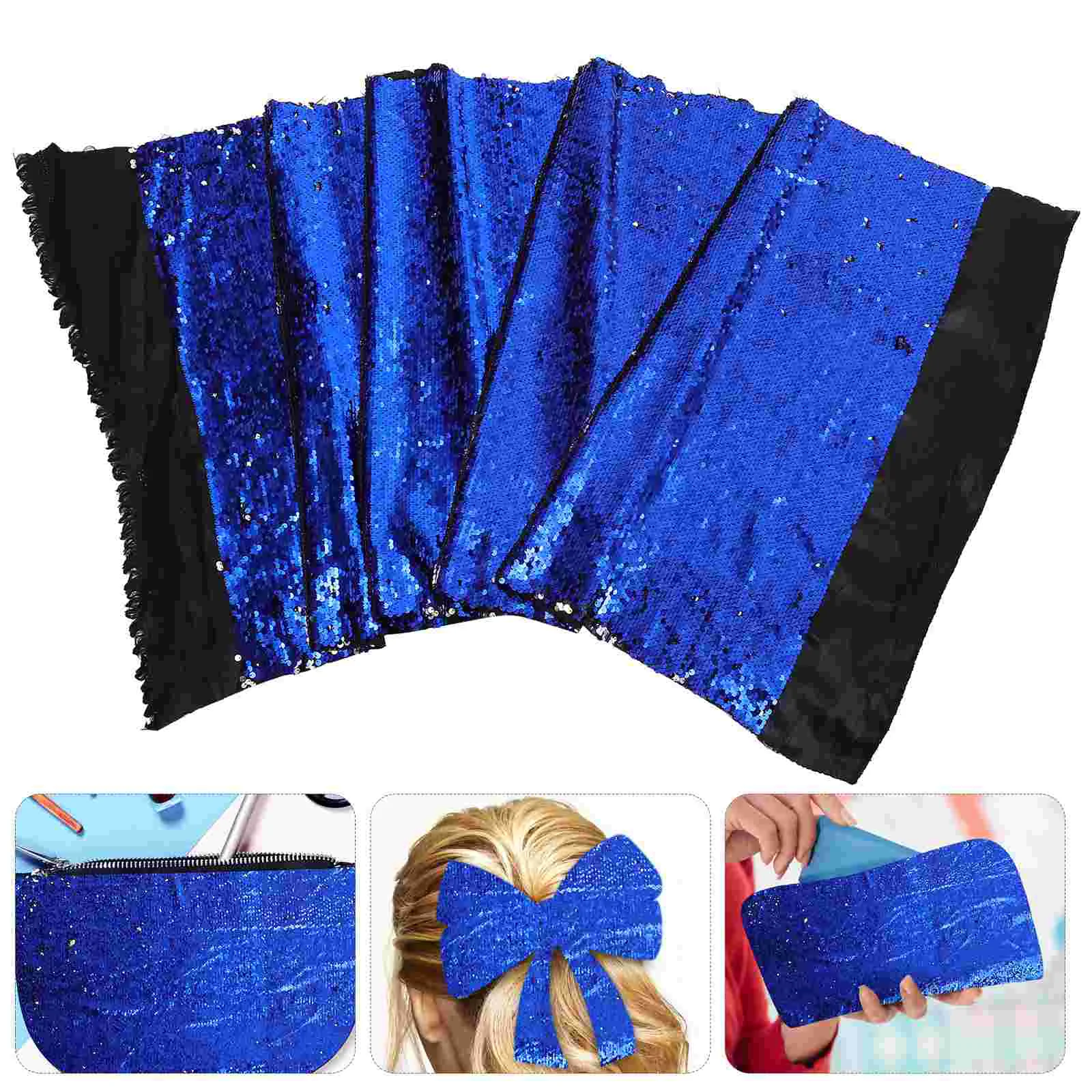 

Sequin Bow Decorative Flip Fabric DIY Craft Material Supply Crafting Sewing Hair Accessories Glitter Multipurpose Double-sided