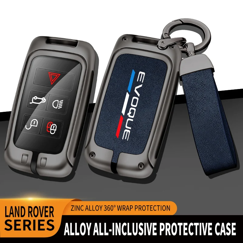 

Car TPU Zinc Alloy Key Case Bag For Land Rover Evoque Logo Car Key Chain Car Metal Key Shell Car Interior Decoration Accessories