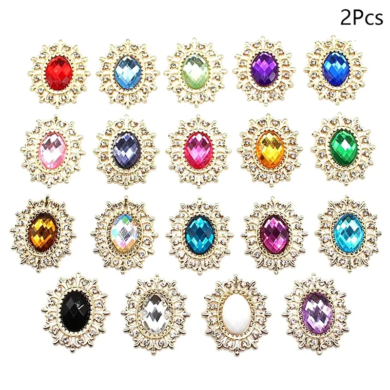 

Alloy Fashion Acrylic Flower Disc Rhinestone Buckle Decorative Clasp DIY Handmade Clothing Bracelet Necklace Accessories