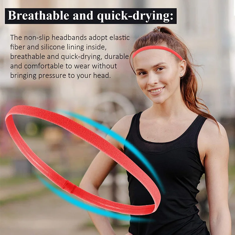 

1PC Men Women Sports Headband Silicone Anti-slip Elastic Yoga Hair Bands Bandage Non-slip Outdoor Sport Sweatband Sports Safety
