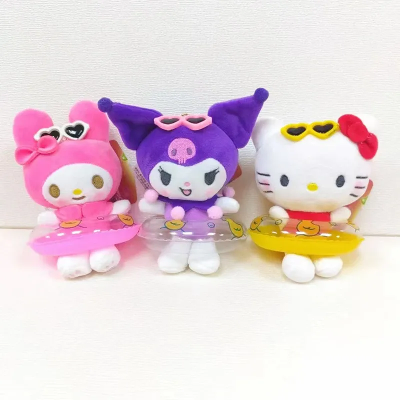 

Sanrio My Melody Kuromi Cinnamoroll Hello Kitty милая плюшевая игрушка кукла кулон кавайная пушистая мягкая набивная брелок для ключей украшение сумки