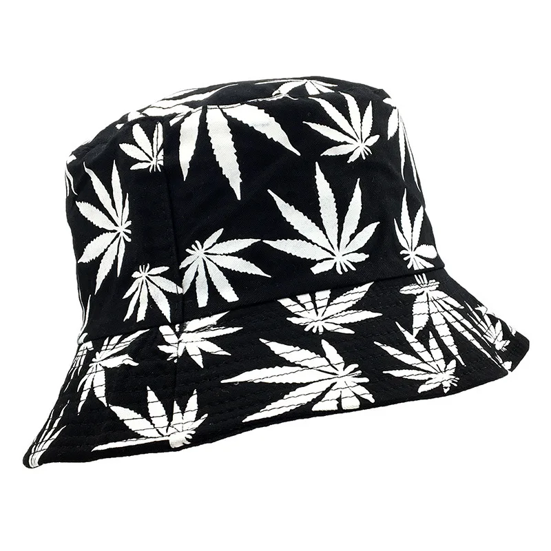 

Панама с принтом кленовых листьев для мужчин и женщин, пляжная шляпа от солнца, шапка для рыбалки, Кепка в стиле хип-хоп, для мужчин