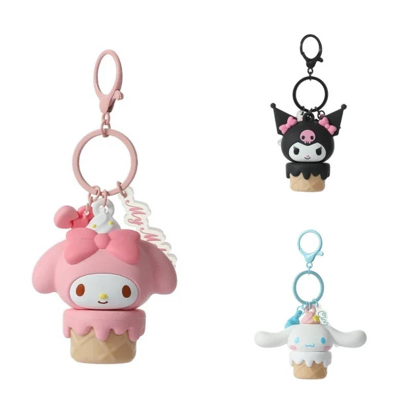

Genuine Sanrioed Cartoon Keychain Cinnamoroll Ice Cream Series Luminous Pendant Car Accessories Student School Bag Decoration