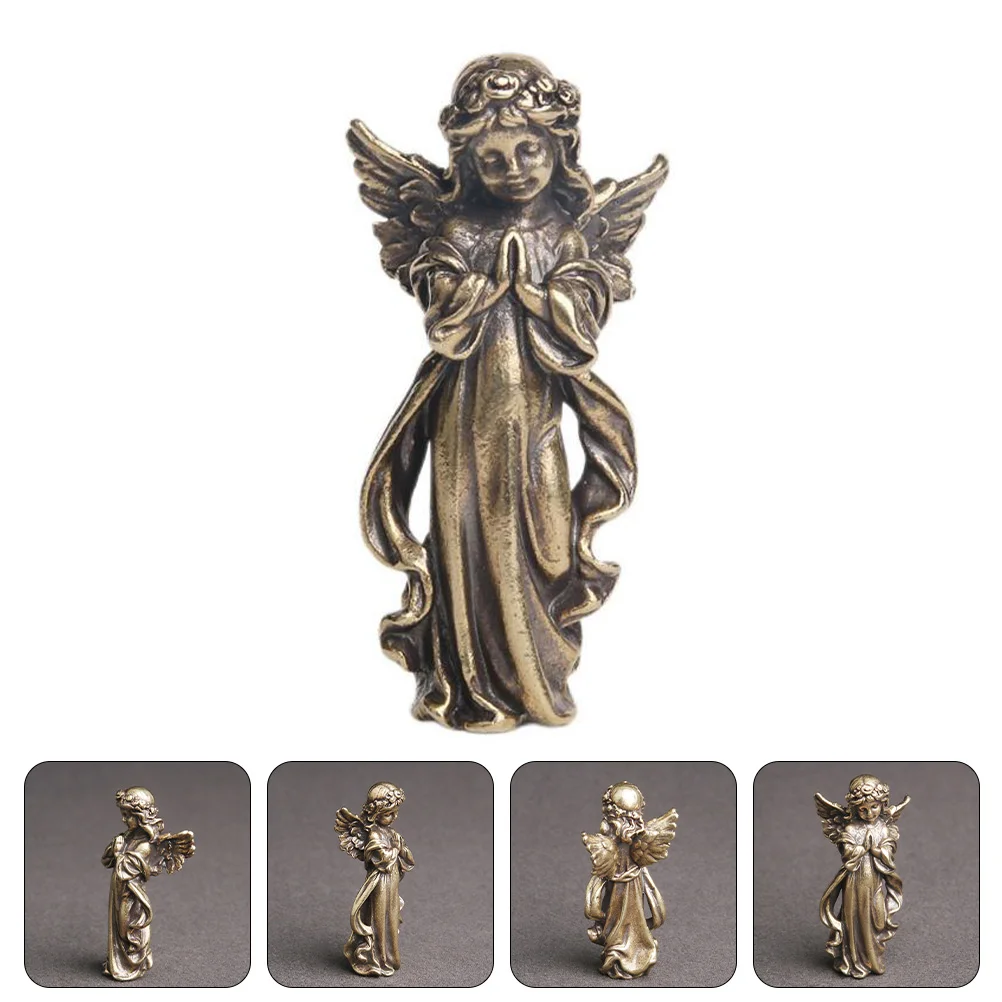 

Figurine Statue Angel Sculpture Memorial Copper Figurines Ornamentstatues Fairy God Guardian Mini Gardenlove Wing Brass Cherub