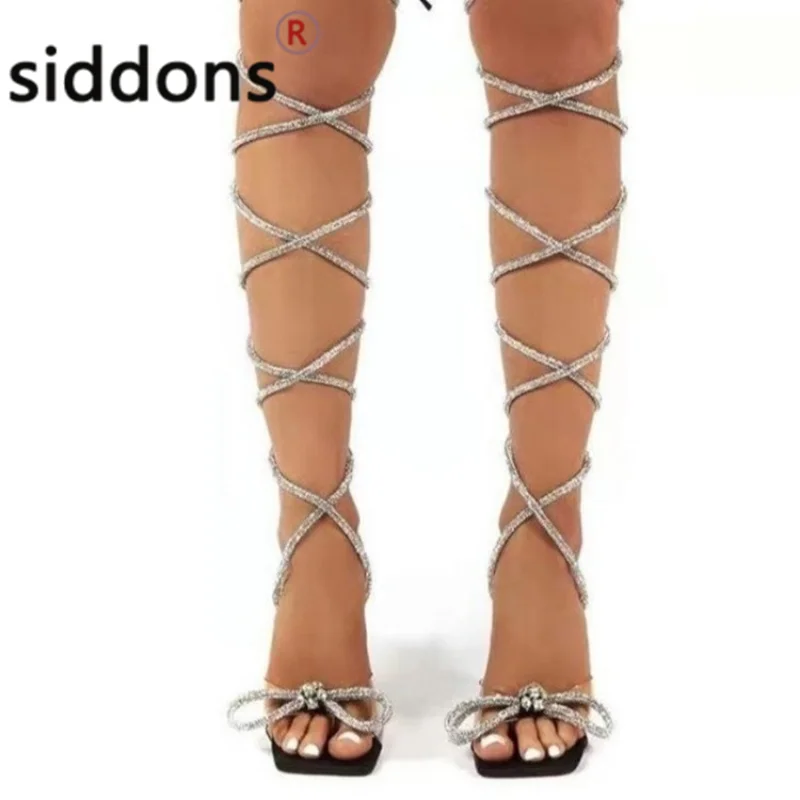 Summer women's high heels 2023 Summer bow sandals Open-toe sexy women wedding shoes Color casual high heels sandals women