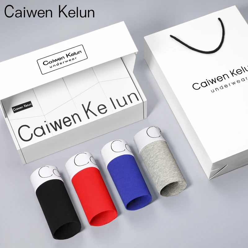 

Caiwen Kelun Mens Underwear Cotton Boxer Shorts Calzoncillos Hombre High Quality Boxers for Men Underpants Solid Male Panties