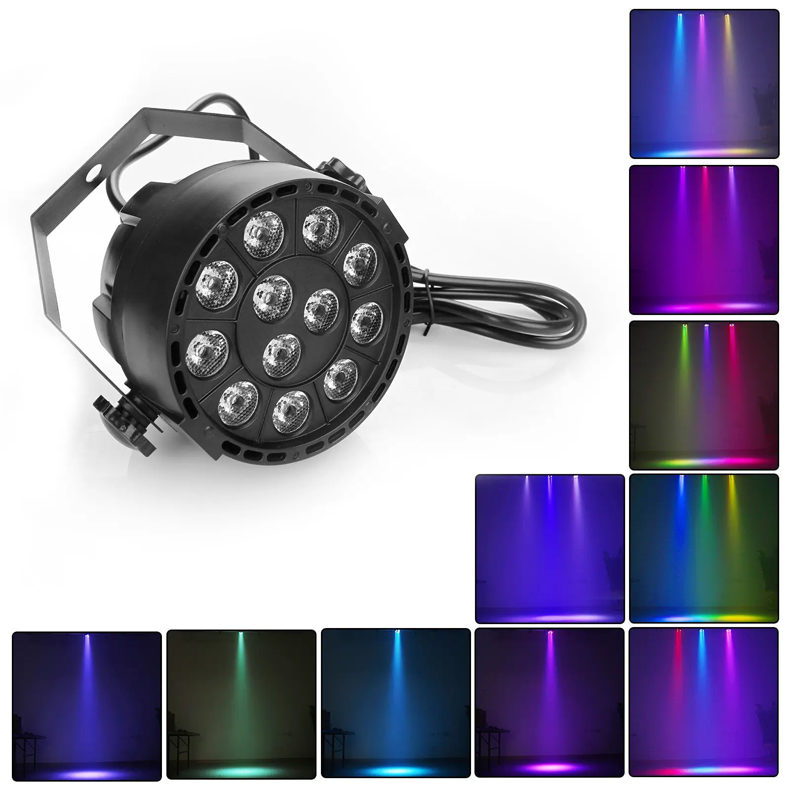 

12 Par Light Dmx512 Control LED Stage Effect Projector Sound Activated Strobe Atmosphere RGB Laser Lamp For Disco DJ KTV Party