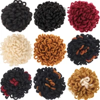 synthetic chignon dreadlocks curly massy updo for women black hair bun extensions fasten by rubber band clip on hair