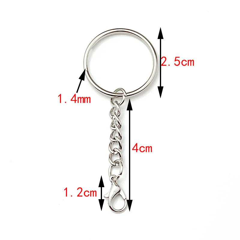 20-100Pcs 20-25mm Metal Screw Pin Key Ring Key Chain Round Wire Open Circle DIY Jewelry Toy Pendant Making Accessories Wholesale