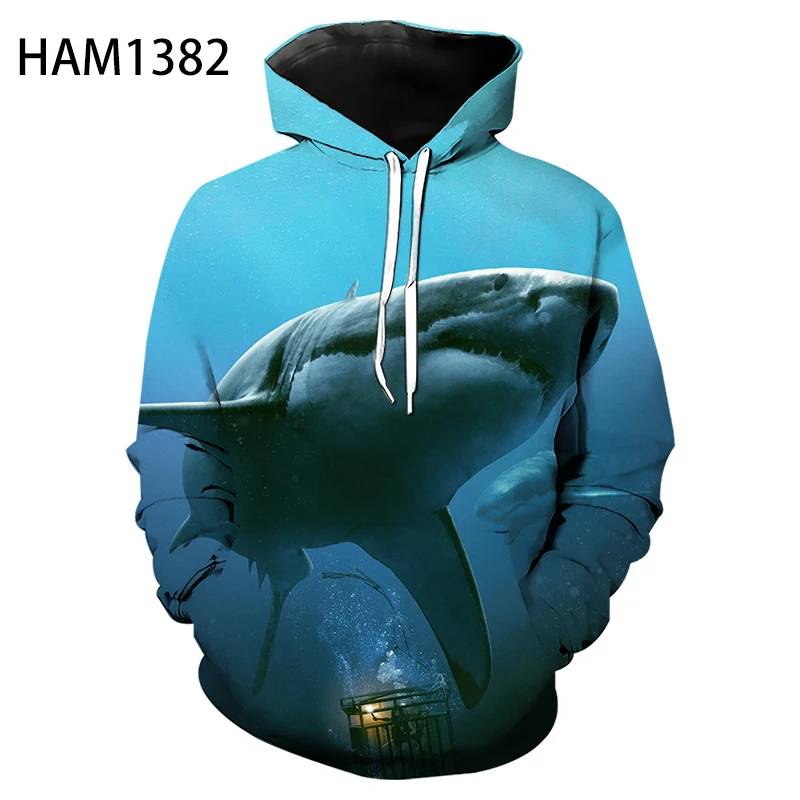 

Классные толстовки с 3D-принтом акулы в стиле Харадзюку, новинка, осенний свитшот для мальчиков и девочек в уличном стиле