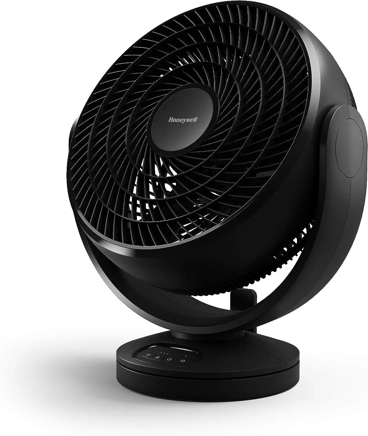 

Turbo Force Floor, Small, Black \u2013 Oscillating Personal Fan for Home or Office with Remote Electronic LED Controls-3 Speeds