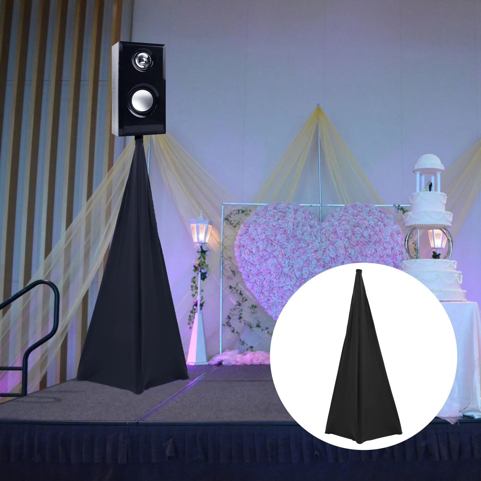 

Polyester Cloth Speaker Holder Cover Portable Speaker Stand Two-sided Cover