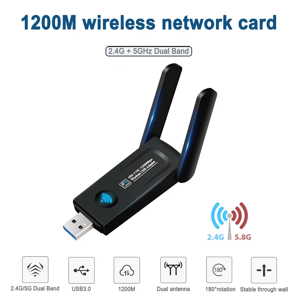Беспроводной USB-адаптер Wi-Fi 2 4 Мбит/с /5 ГГц 802.11ac