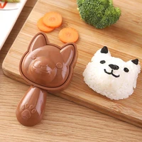 40hot1 set rice ball mold cute cartoon dog pattern non stick detachable sanwich decoration plastic food grade nori rice mold be