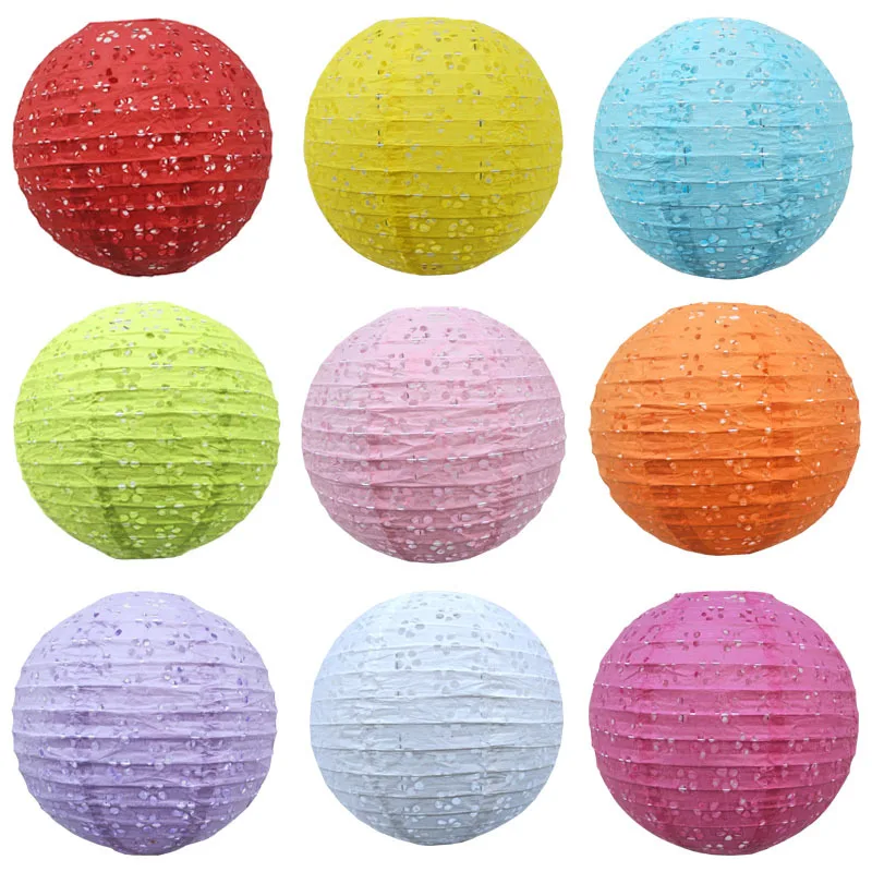 

Hollow Lanterns Falling Water Paper Lantern Portable Lantern Hollow Plum Hole Paper Lantern Happy Birthday Party Decor Kids