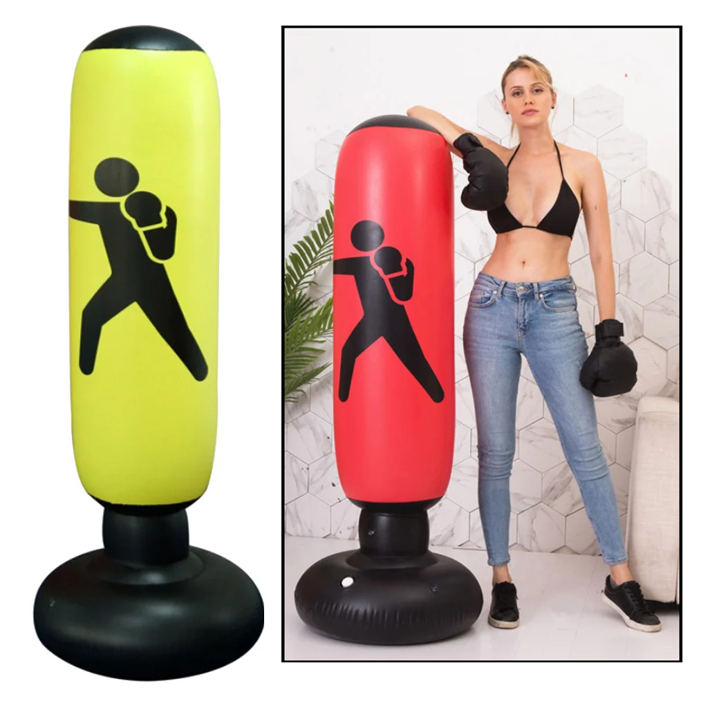 

160cm/25.6in Inflatable Boxing Bag With Stand For Adult Children Sandbag Fitness Standing Punching Bags PVC Boxing Equipment
