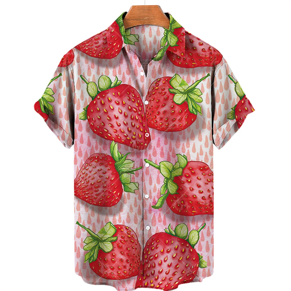 

2022 Hawaiian shirt 3d printing shirt men and women fruit pattern short sleeve unisex loose vacation fashion casual top beach