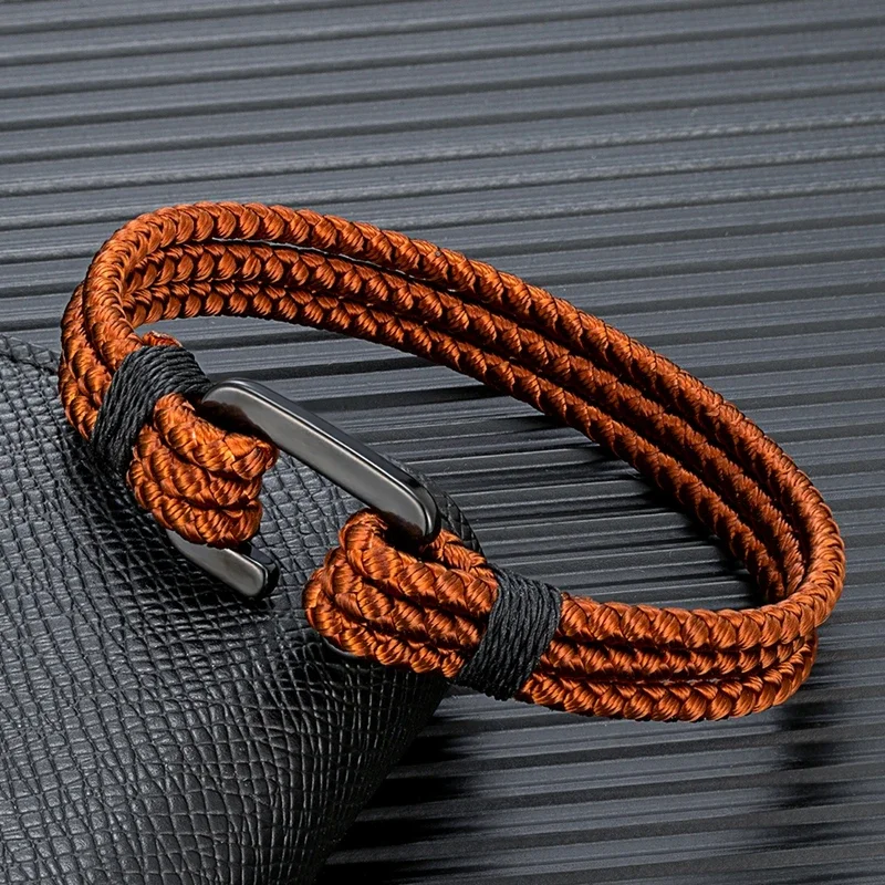 MKENDN C браслеты с застежкой мужские многослойные горло водонепроницаемый браслет