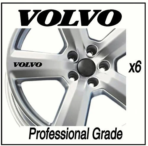 

For x6 NEW VOLVO ALLOY WHEEL DECALS STICKERS S60 V60 S80 V70 6Pcs