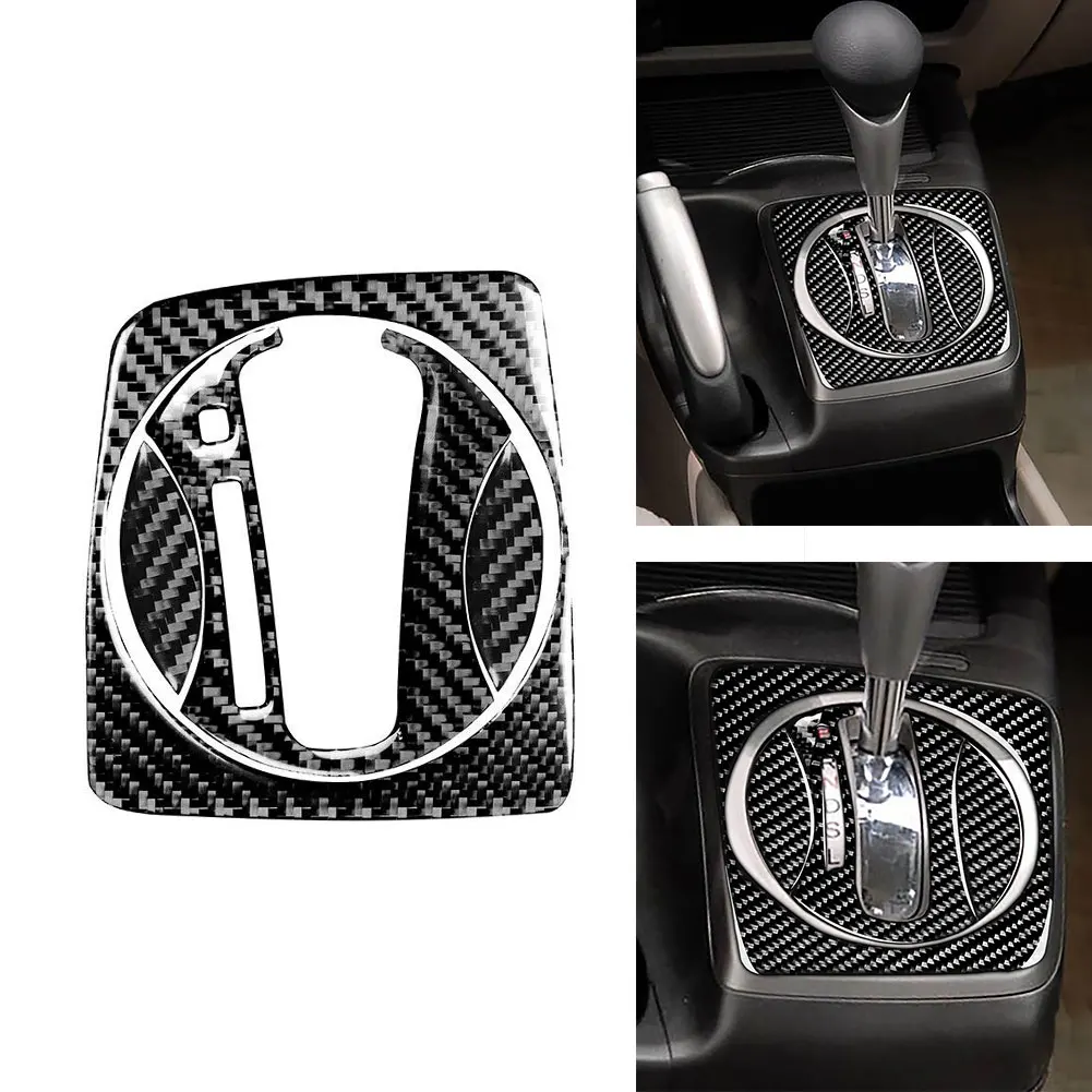 

Carbon Fiber Black Gear Shift Panel Cover Trim Car Accessories Carbon Fiber For Honda Civic 8th Gear Shift Panel