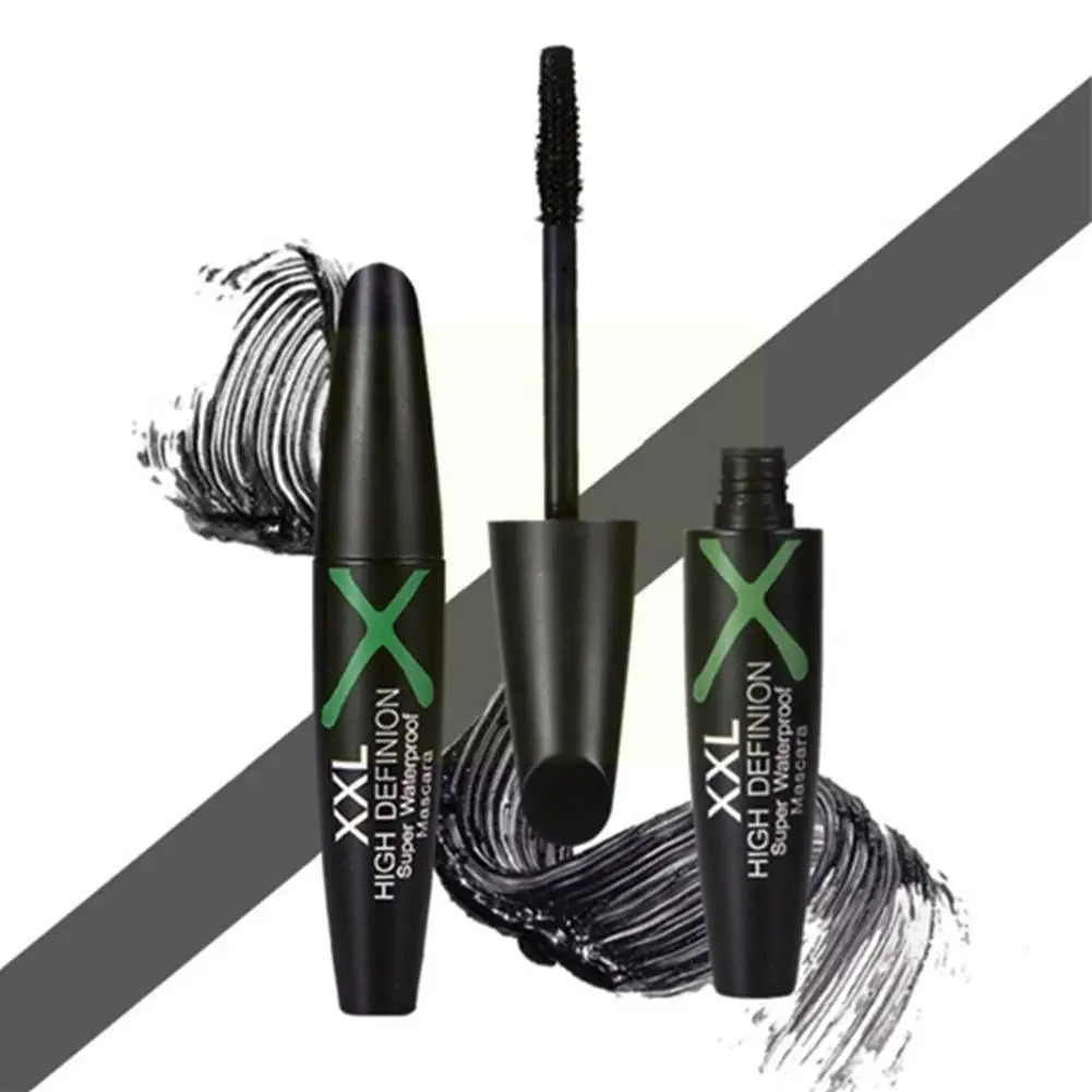 

4D Fiber Mascara Lange Wimpers Silicone Borstel Gebogen Make-Up Langdurige Waterproof Eye Mascara Cosmetische Verlenging K9E9