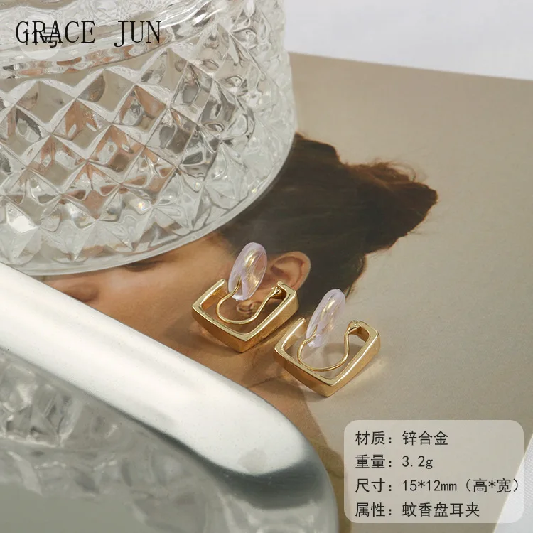Женские серьги-клипсы GRACE JUN модные серьги-каффы без отверстий | Украшения и