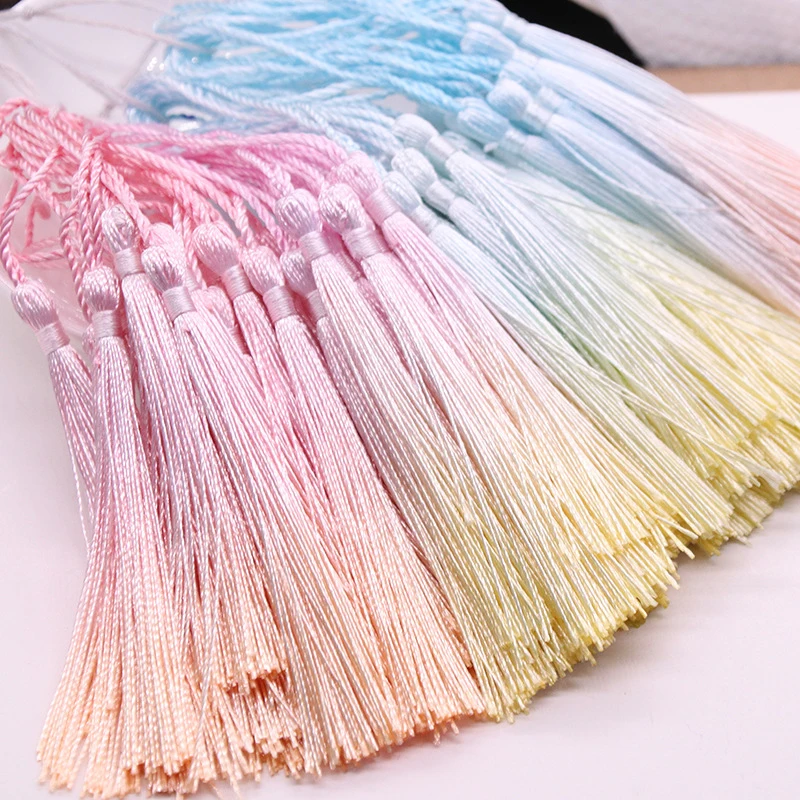 

8pcs Gradient Tassels Hanging Rope Silk Tassel Fringe For Diy Keychain Earring Pendant Jewelry Curtain Crafts Making Accessories