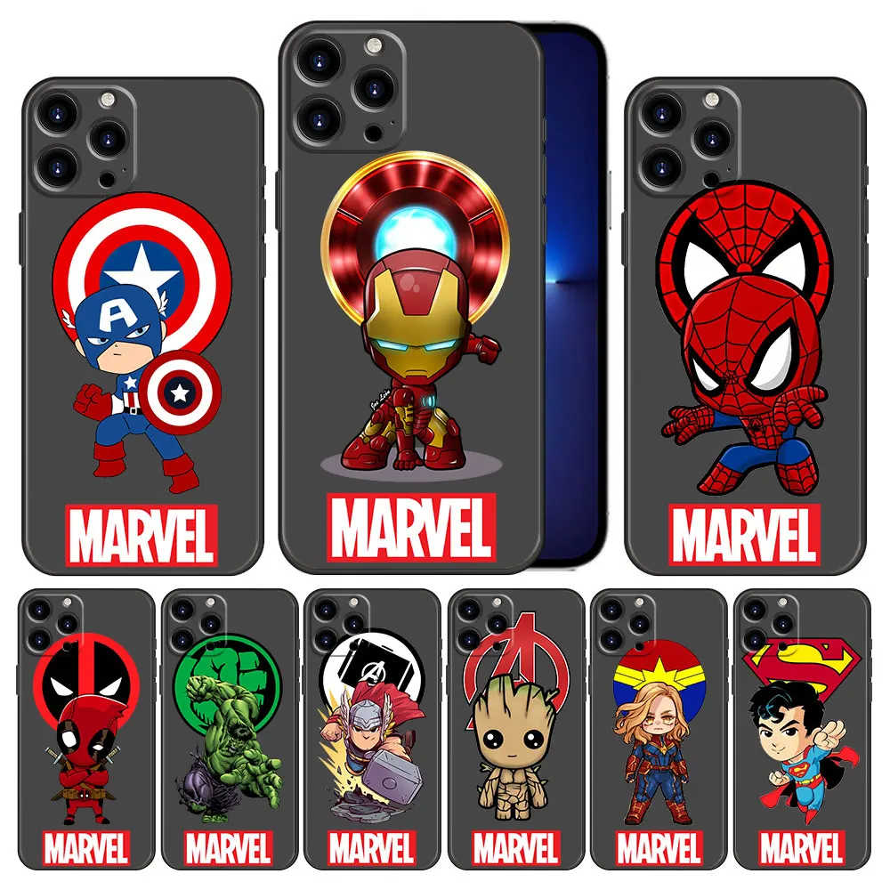 

Case for iPhone 8 Plus XR XS 7 11 12 13 Pro Max SE 7p 2022 12pro 7plus X Marvel Hero Captain America Phone Original Shell Soft