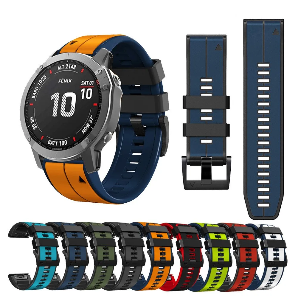 

Силиконовый ремешок для наручных часов, браслет для Garmin Fenix 6X 6 Pro 7X 7 Epix Gen 2 Easyfit Fenix 5 5XPlus, 26 дюймов 22 мм
