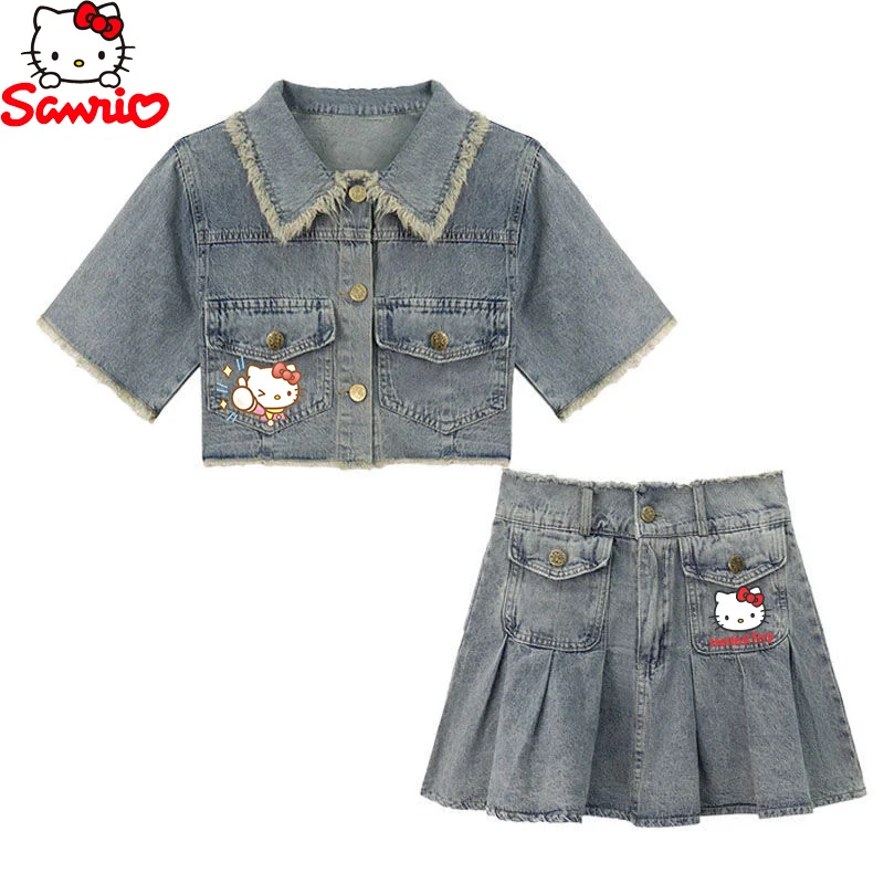 

Юбка с коротким рукавом Hello Kitty, плиссированная, из двух предметов