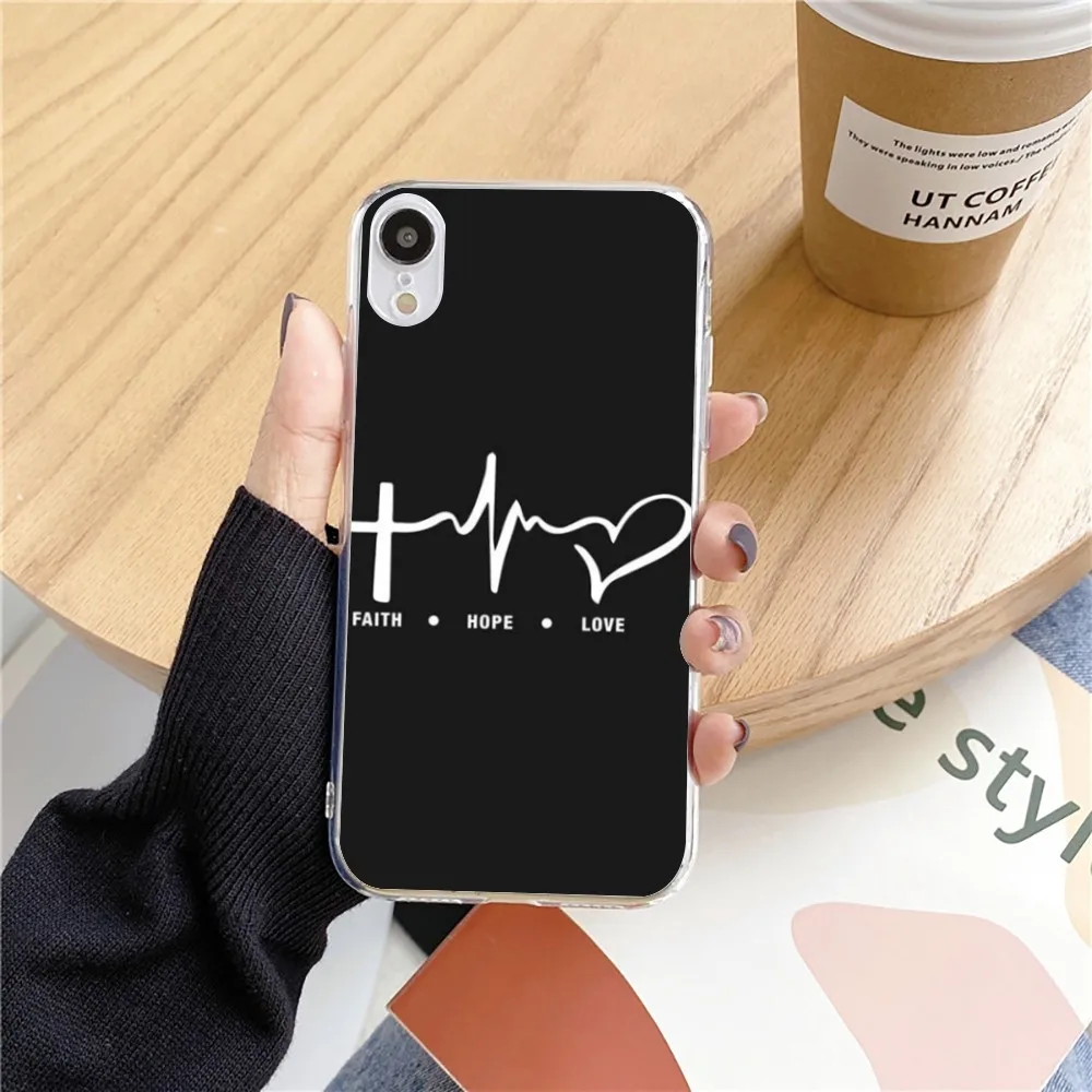 Чехол для телефона F-Faith с изображением Иисуса и слов Iphone 15 11 13 14 Pro Max 7 8 Plus X Xr Xs Se2020 12