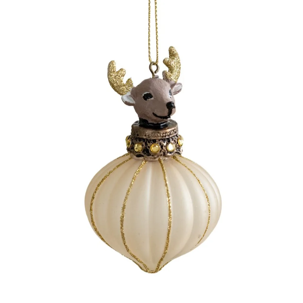 

Серебряный стеклянный новогодний кулон