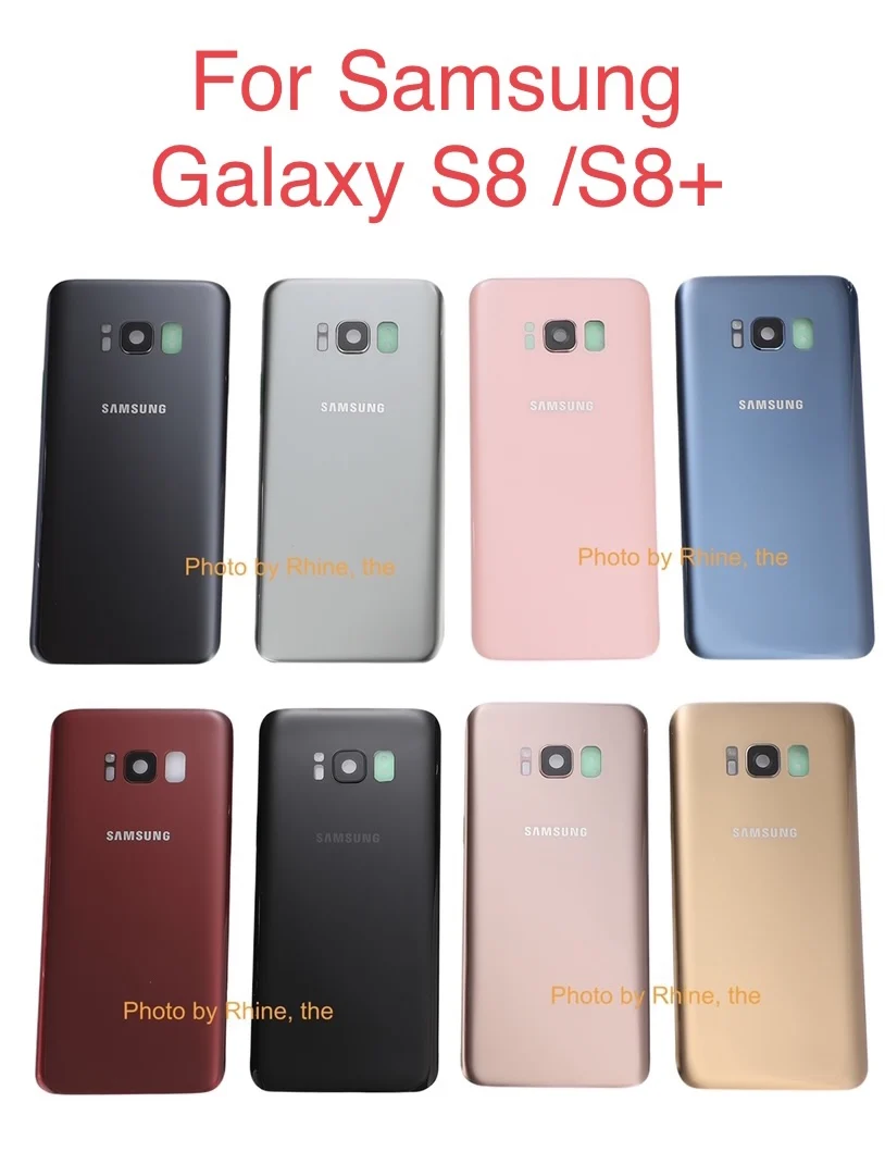 

Задняя крышка аккумулятора S8 +, стекло для Samsung Galaxy S8 G950 G950F G955F S8 Plus, задняя крышка аккумулятора, стеклянный корпус + клейкая наклейка