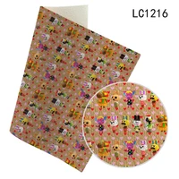 cartoon characters game pattern lychee pattern imitation leather bow leather crafts diy handmade materials 30x136cm