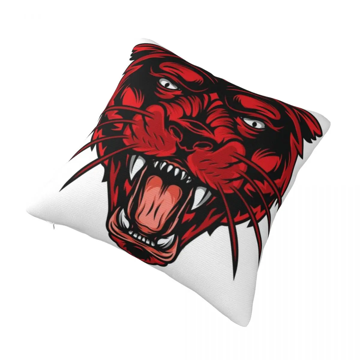 

Red Panther Square Pillowcase Polyester Pillow Cover Velvet Cushion Decor Comfort Throw Pillow For Home Car