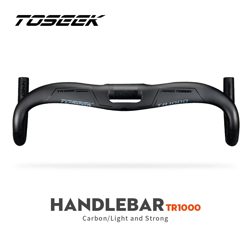 TOSEEK TR1000 Full Carbon Fiber Bike Handlebar Road Bent Bar Bicycle Parts Stem Diameter 31.8mm Internal Wiring