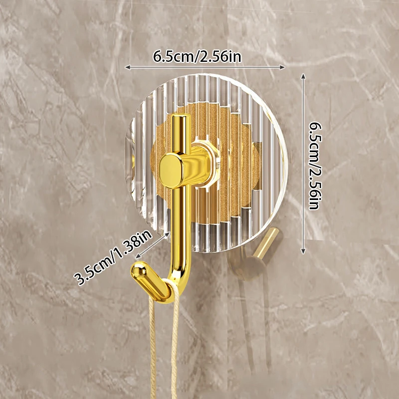 

1PC Towel Holder Adhesive Wall Hooks For Hanging Gold Self-adhesive Hooks Acrylic Shower Hooks Bathroom Accessories