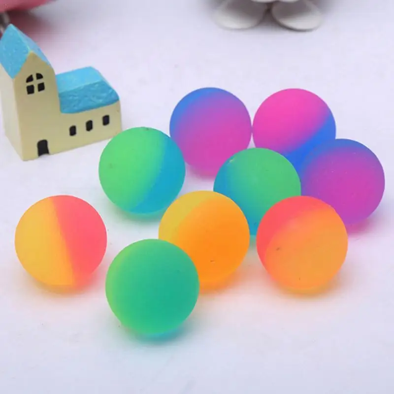 

10pcs/lot Elastic Balls Double-color Frosted Ball Boys Girls Parent-child Activities Random Outdoor Children's Toy Toys Col V7h7