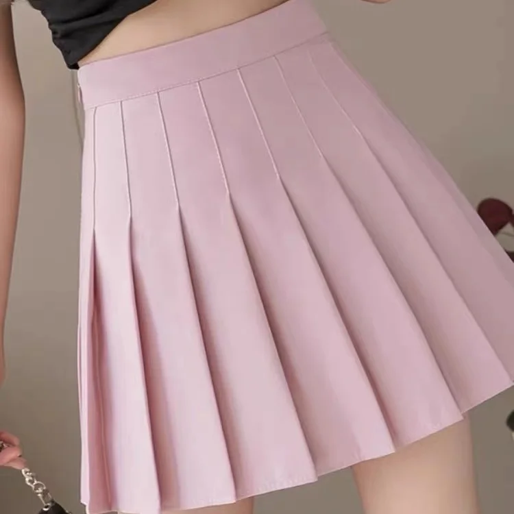 Короткая юбка в складку Новинка весенне-летние серые брюки с высокой талией для