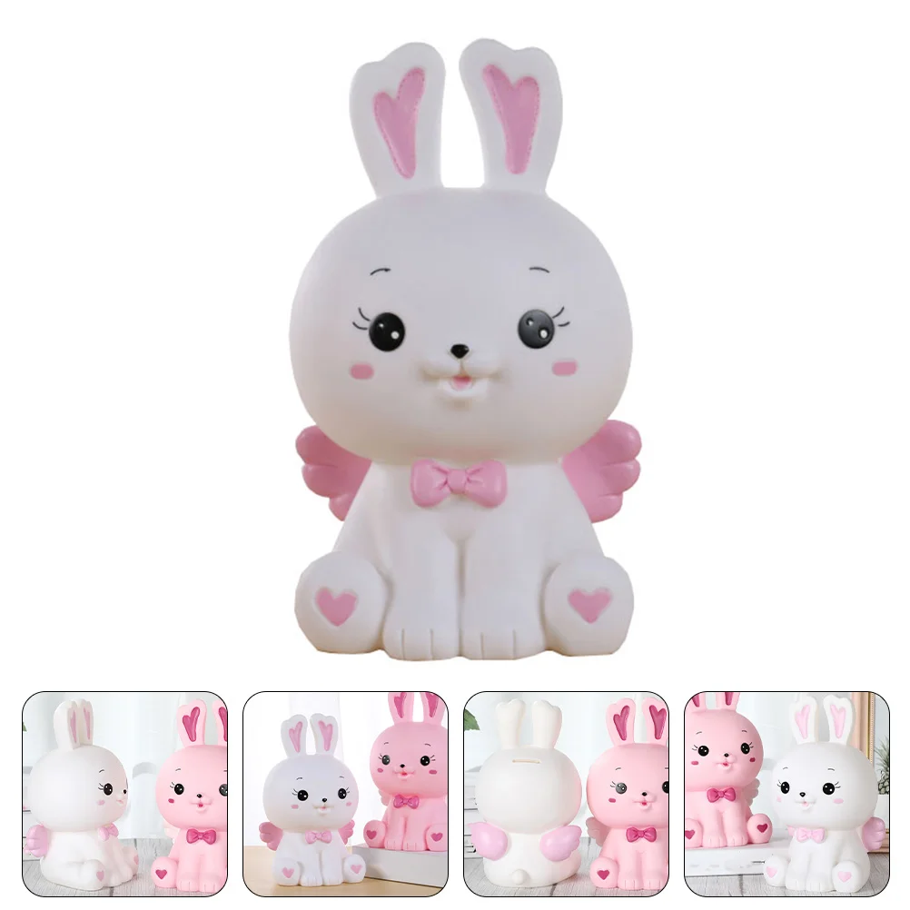 

Bank Money Bunny Piggyrabbit Easter Figurine Saving Kids Box Cartoon Holder Statue Decor Decorative Animal Home Jar Gift