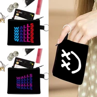 new fashion walls pattern coin purses canvas coin wallet earphone key money storage bag zipper pouch organizer mini pocket bags