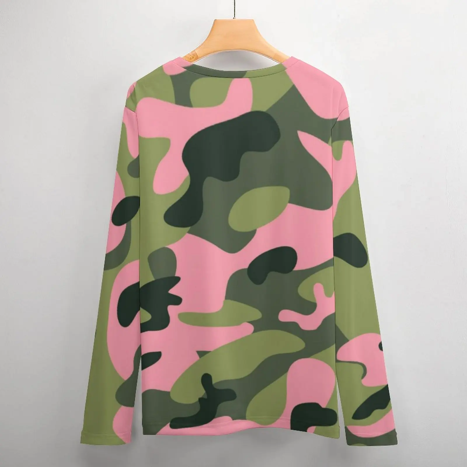 Футболка мужская камуфляжная с длинным рукавом зеленая/розовая рубашка в стиле