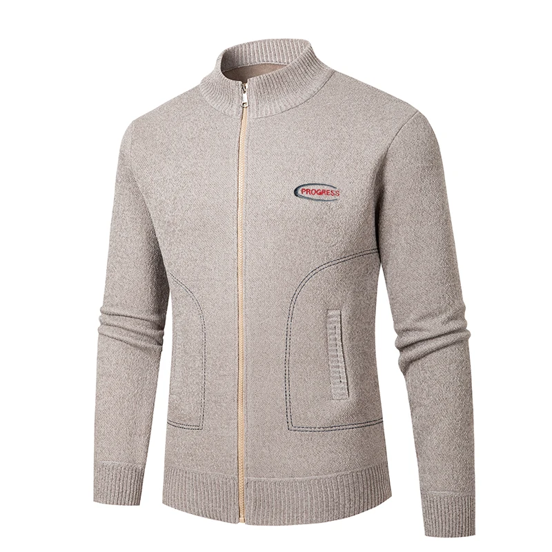 

Baseball Crew Neck Cardigan Zipper Jacket Jacket Sweater Men's Trendy and Handsome Spring Autumn Winter Leisure Sports Versatile