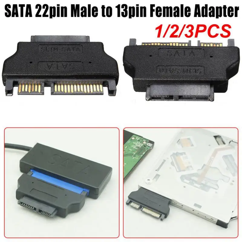 

1/2/3PCS Slimline SATA Adapter Serial ATA 7+15 22pin Male to Slim 7+6 13pin Female Adapter