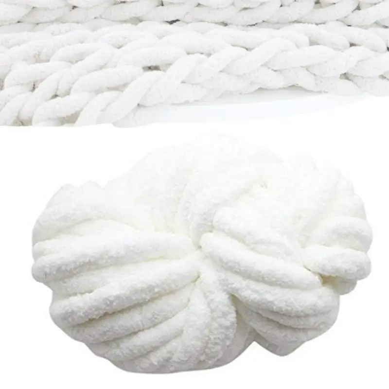 

Chunky Knit Blanket Yarn Fuzzy Chenile Line Arm Knitting Thick Bulky DIY For Knit Blanket Cushion Bed Sofa Home Decor
