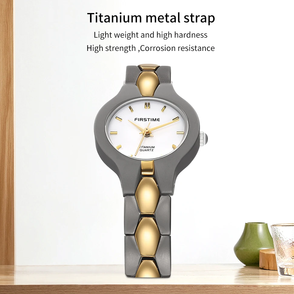 Berny Titanium Women's Watch Japan Quartz Miyota Movement Design Ladies Lightweight Wristwatch Waterproof Fashion Clock Golden enlarge