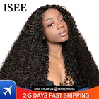 Монгольские кудрявые вьющиеся парики для женщин ISEE Волосы Кудрявые Парики с сеткой спереди кудрявые парики из натуральных волос Кудрявые 13X1 парик с сетчатой частью