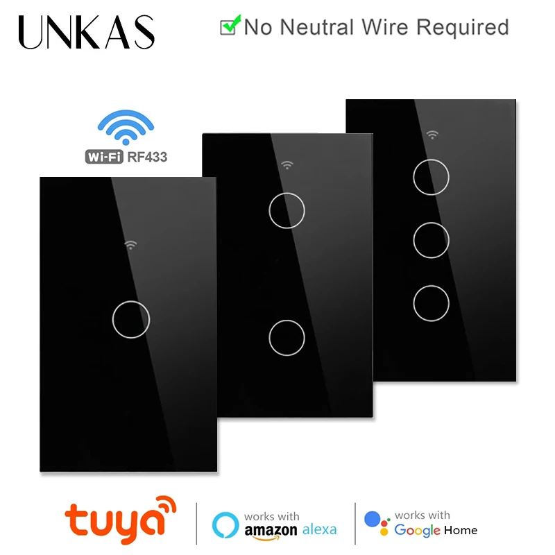 

Tuya Smart Life Home House WiFi Wireless Remote Wall Switch Voice Control Touch Sensor LED Light Switches Alexa Google Home 220V