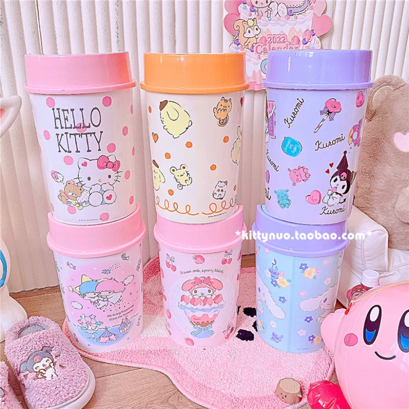 Kawaii Мультфильм Аниме Sanrios мусорная корзина рабочего стола портативная