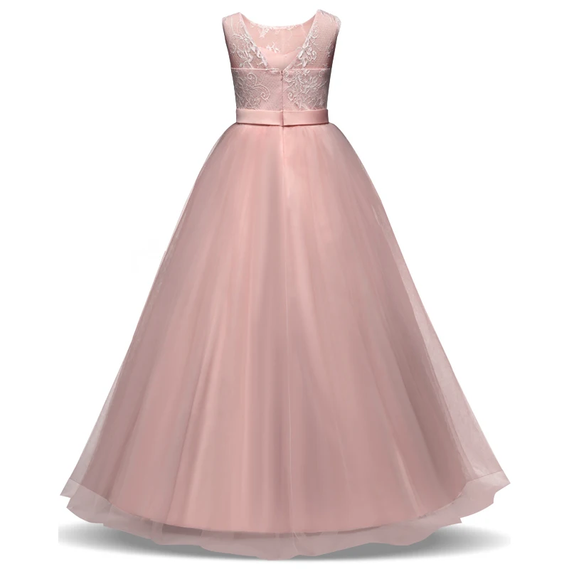 Белое Цветочное платье для девочек детское первого причастия Тюлевое Кружевное